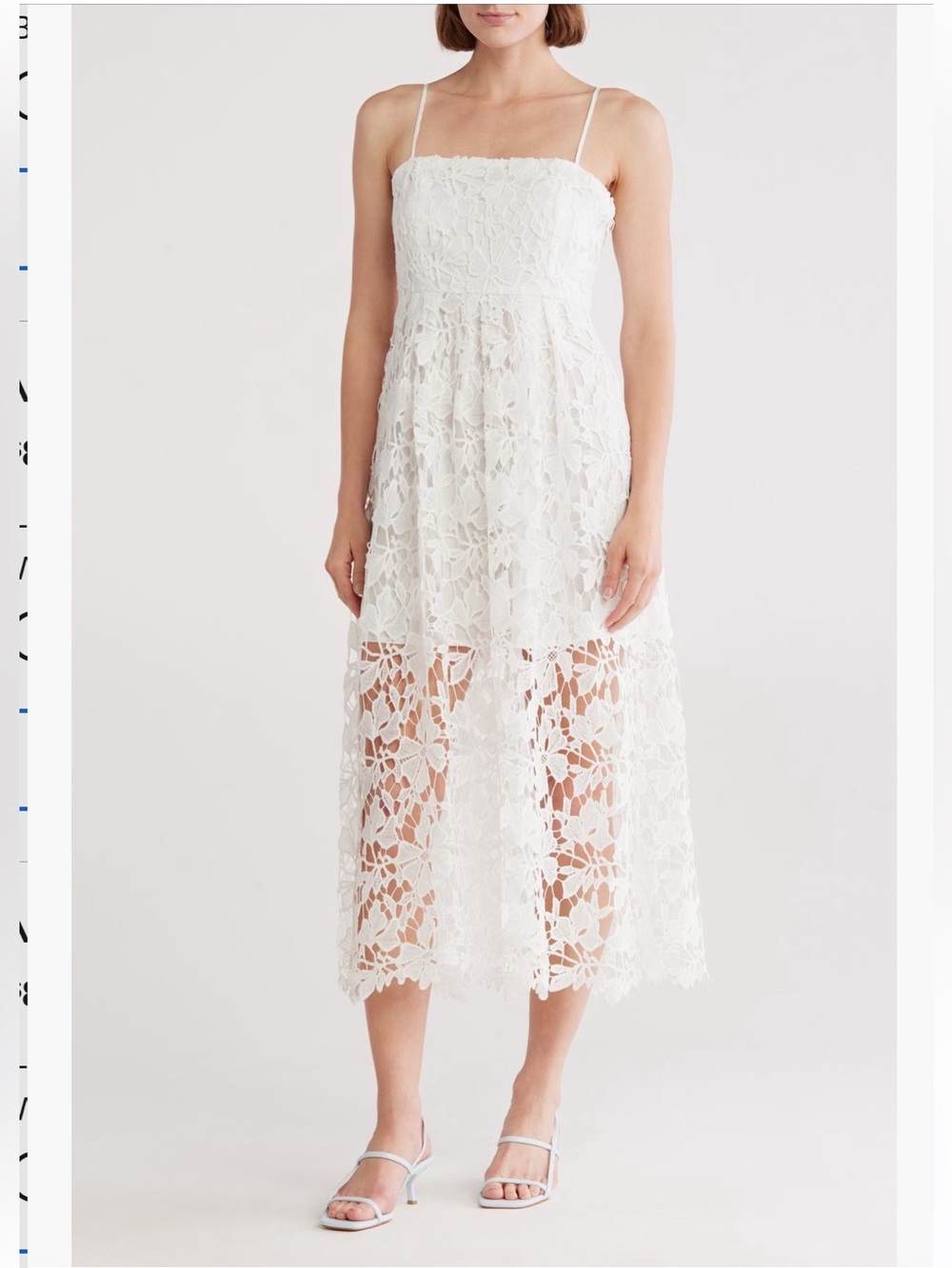 NSR FLORAL LACE MIDI DRESS SIZE L MSRP $105.00 NWT